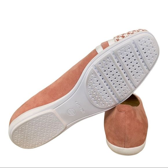Geox Annytah pink houndstooth pink/white ballet flats goat skin size 9 NWT - Picture 8 of 9